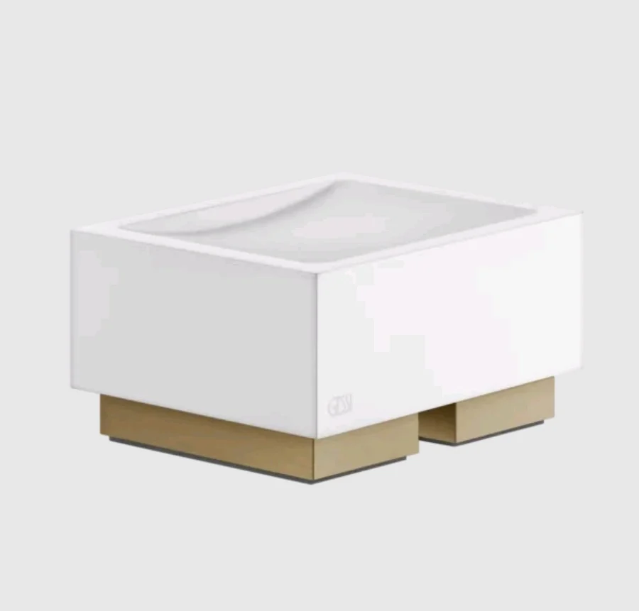 Мыльница, Gessi, Rettangolo, шгв 105*85*56.5, цвет-белый/Warm Bronze Brushed PVD