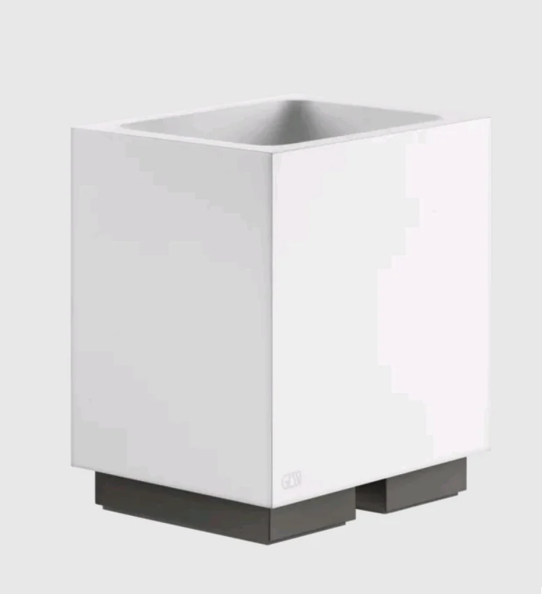 Стакан, Gessi, Rettangolo, шгв 105*85*126.5, цвет-белый/Black Metal Brushed PVD