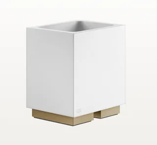 Стакан, Gessi, Rettangolo, шгв 105*85*126.5, цвет-белый/Warm Bronze Brushed PVD
