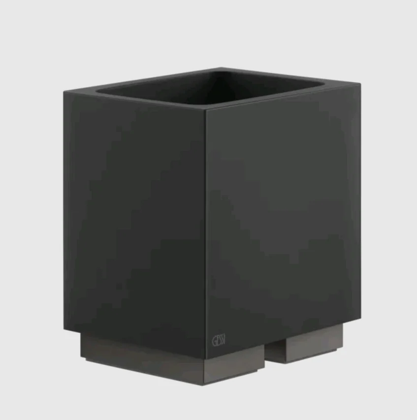 Стакан, Gessi, Rettangolo, шгв 105*85*125, цвет-чёрный/Black Metal Brushed PVD