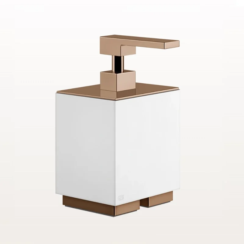 Дозатор для жидкого мыла, Gessi, Rettangolo, шгв 105*118*193, цвет дозатора-Copper PVD/белый