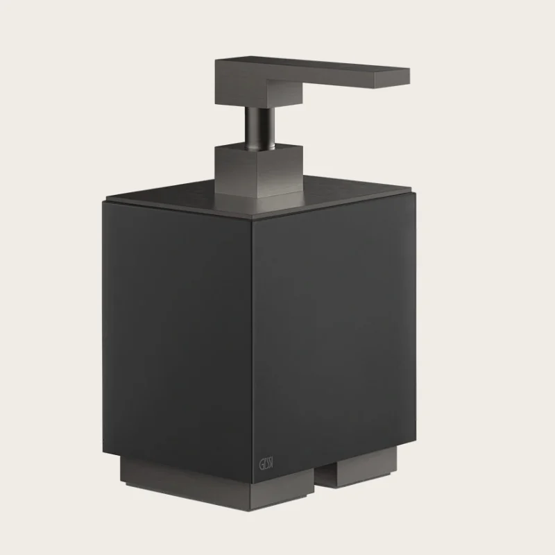 Дозатор для жидкого мыла, Gessi, Rettangolo, шгв 105*118*193, цвет дозатора-Black Metal Brushed PVD/чёрный
