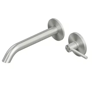 Смеситель для раковины, Quadro design, FFQT, настенный встраиваемый, цвет-Steel Brushed