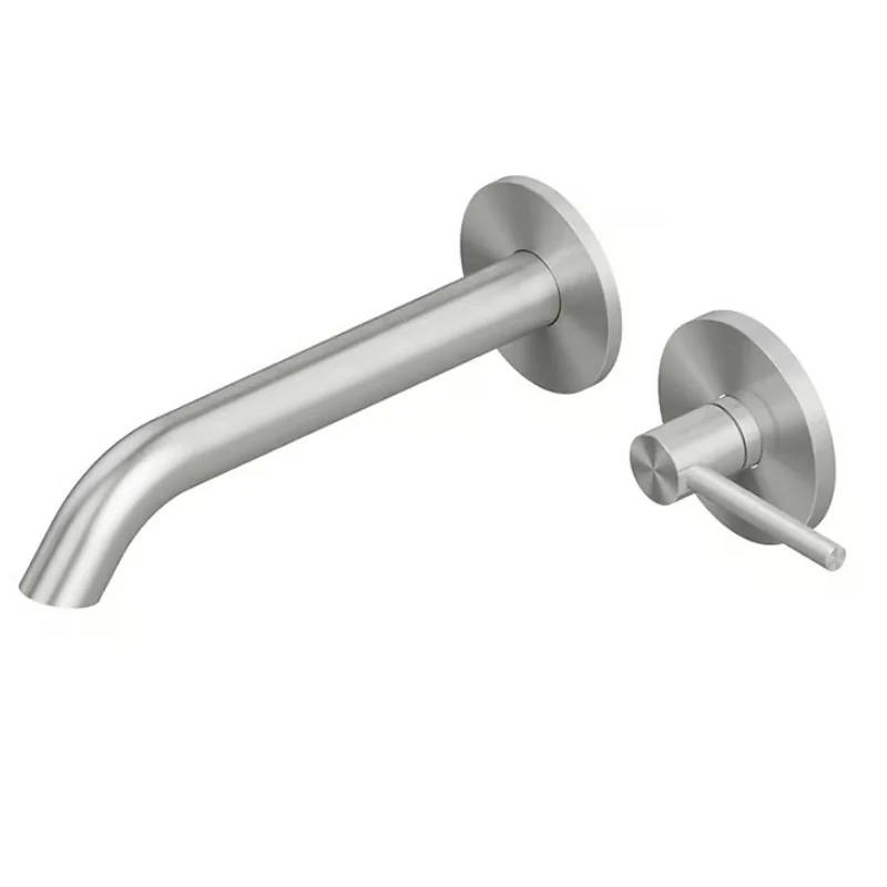 Смеситель для раковины, Quadro design, FFQT, настенный встраиваемый, цвет-Steel Brushed