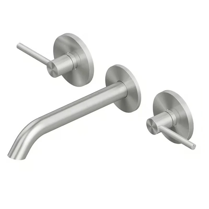 Смеситель для раковины, Quadro design, FFQT, настенный встраиваемый, цвет-Steel Brushed