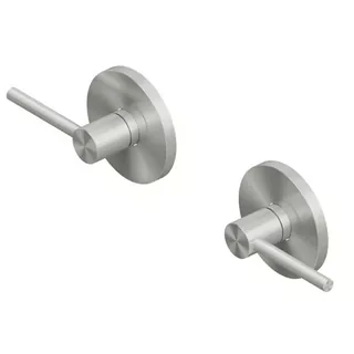 Вентиль, Quadro design, FFQT, запорный, 1/2", в комплекте-2 шт, цвет-Steel Brushed