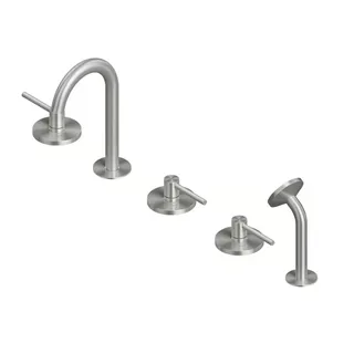 Смеситель для ванны и душа, Quadro design, FFQT, на борт ванны, цвет-Steel Brushed — иконка