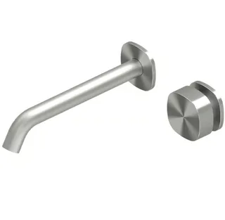 Смеситель для раковины, Quadro design, Super, настенный встраиваемый, цвет-Steel Brushed