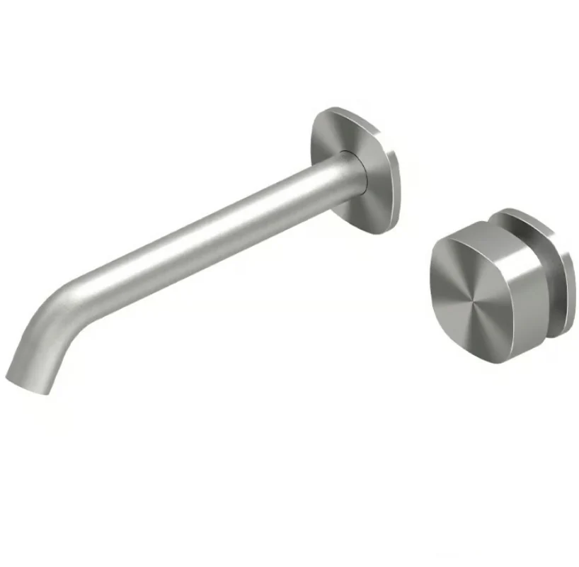 Смеситель для раковины, Quadro design, Super, настенный встраиваемый, цвет-Steel Brushed