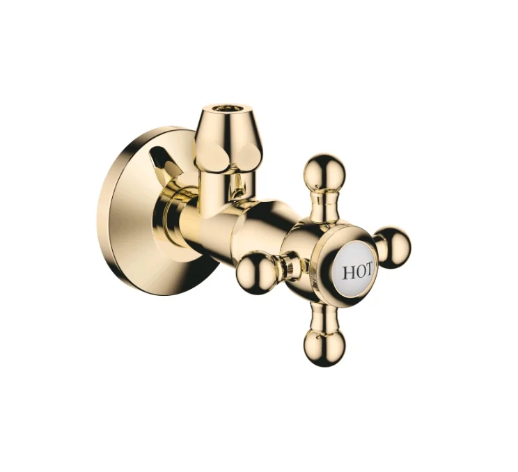 Вентиль, Dornbracht, Madison, угловой, 1/2", HOT, цвет-латунь (Brass, Polished Brass)