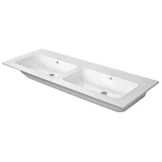 Раковина, Duravit, ME by Starck, двойная, шгв 1300*490*180, отверстия для смесителя-отсутствуют, цвет-белый шелковисто-матовый