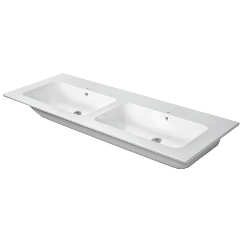 Раковина, Duravit, ME by Starck, двойная, шгв 1300*490*180, отверстия для смесителя-отсутствуют, цвет-белый шелковисто-матовый