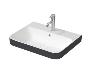 Раковина, Duravit, Happy D.2 Plus, шгв 600*400*195, отверстия для смесителя-1, цвет-белый/Anthracite Matt