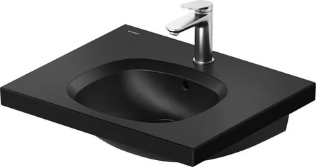 Раковина, Duravit, Aurena, шгв 600*500*190, отверстия для смесителя-1, HygieneGlaze, цвет-черный матовый
