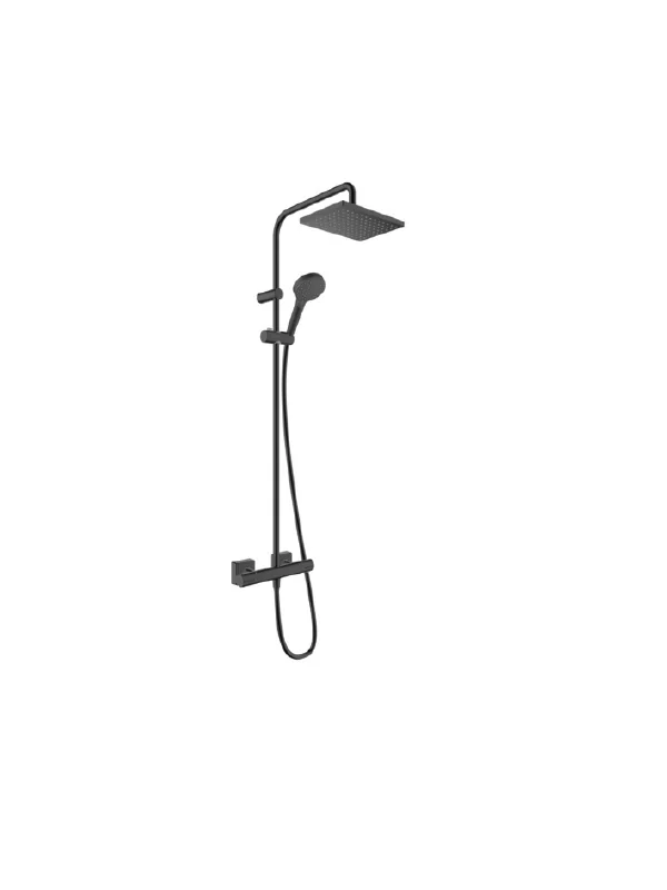Душевая стойка, Hansgrohe, Vernis Shape, цвет-черный матовый