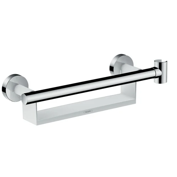 Поручень для инвалидов, Hansgrohe, Unica Comfort, шг 395*109, цвет-белый/хром