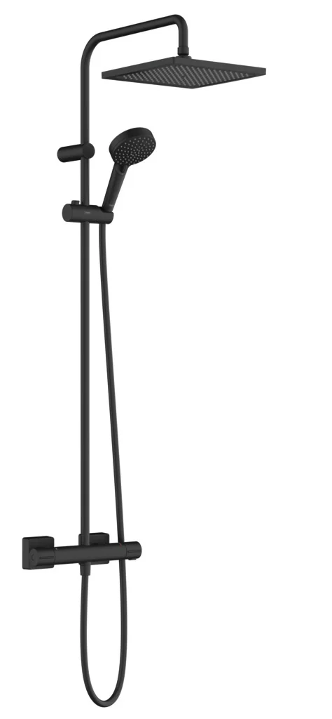 Душевая стойка, Hansgrohe, Vernis Shape, EcoSmart, цвет-черный матовый