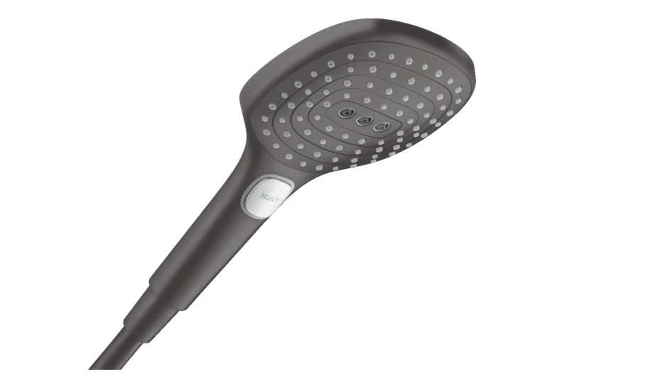 Ручной душ, Hansgrohe, Raindance Select E, 120, цвет-шлифованный черный хром