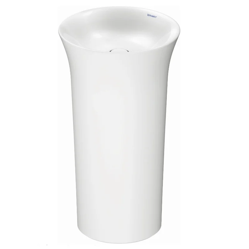 Раковина, Duravit, White Tulip, шгв 500*500*900, отверстия для смесителя-отсутствуют, подключение к полу, цвет-белый