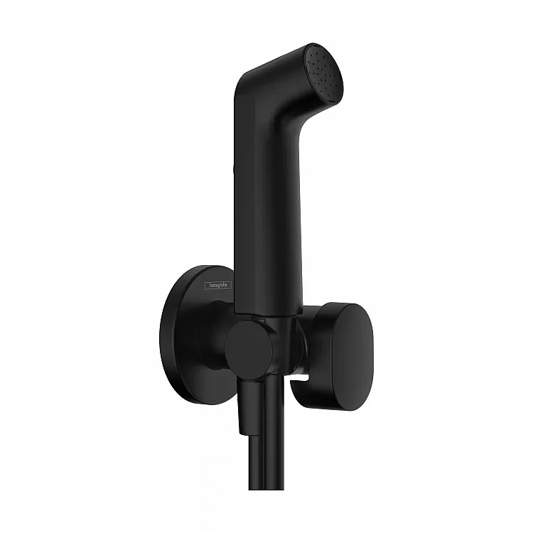 Гигиенический душ, Hansgrohe, S 1jet EcoSmart+, с запорным вентилем, для холодной воды, цвет-чёрный матовый