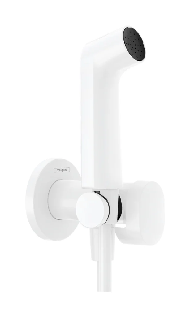 Гигиенический душ, Hansgrohe, S 1jet EcoSmart+, со смесителем, цвет-белый матовый