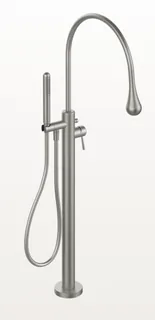 Смеситель для ванны и душа, Gessi, GOCCIA, напольный, цвет-Brushed Chrome