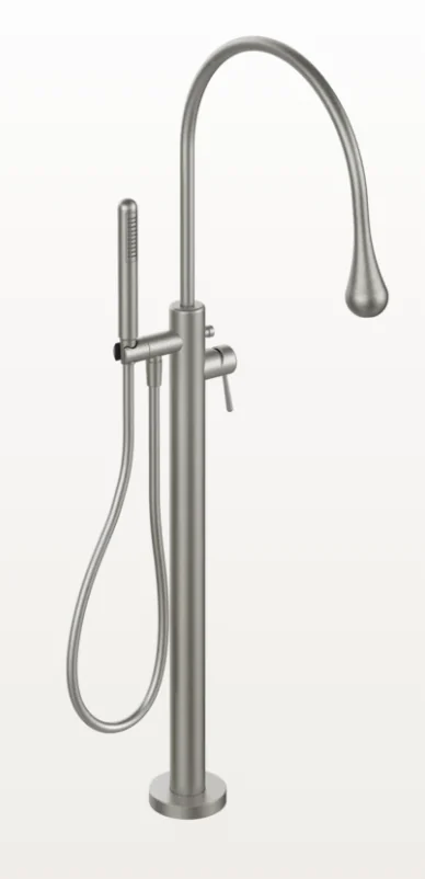 Смеситель для ванны и душа, Gessi, GOCCIA, напольный, цвет-Brushed Chrome