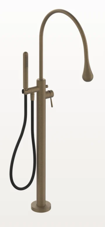 Смеситель для ванны и душа, Gessi, GOCCIA, напольный, цвет-Antique Brass