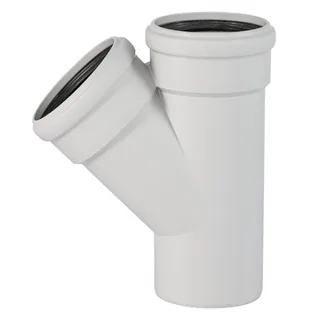 Тройник, Ostendorf, Skolan Safe, SKEA, 45°, 50(58), 50(58), PP-MD, цвет-RAL 7035 светло-серый