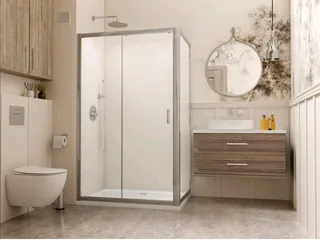 Дверь, Radaway, Premium Plus DWJ, шв 1000*1900, петли-универсальные (слева или справа), хром, цвет стекла-фабрик, Easy Clean — иконка