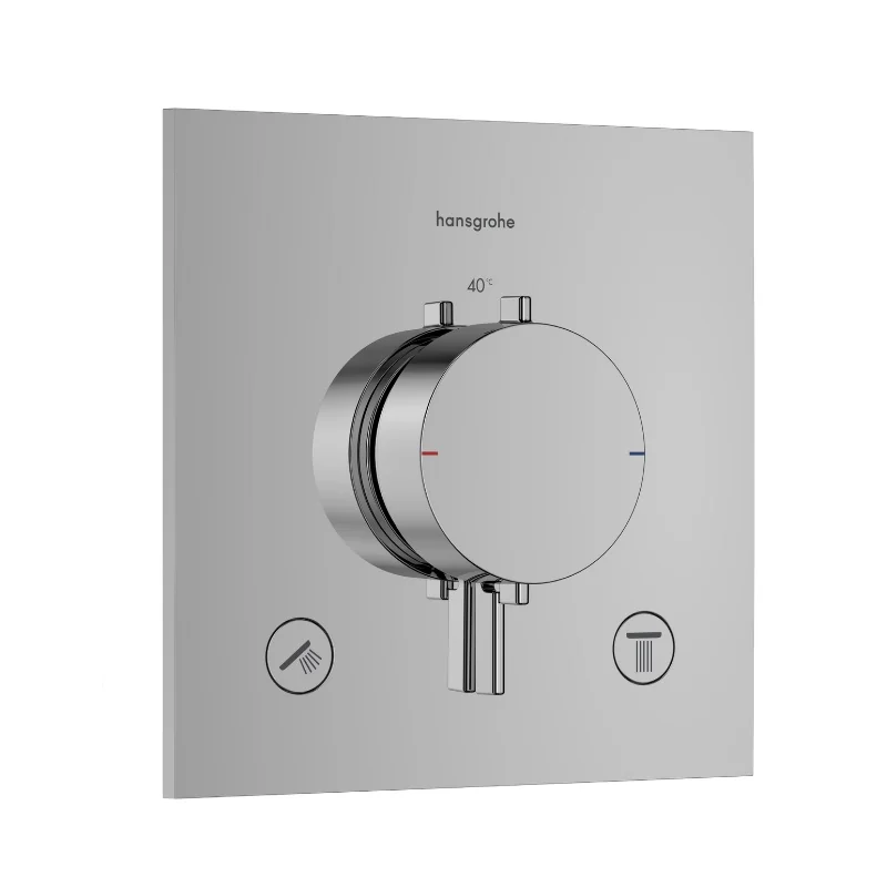 Смеситель для душа, Hansgrohe, Ecostat Comfort E, на 2 потребителя, настенный встраиваемый, цвет-хром