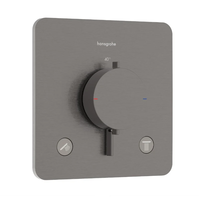 Смеситель для душа, Hansgrohe, Ecostat Comfort Q, на 2 потребителя, цвет-хром черный шлифованный