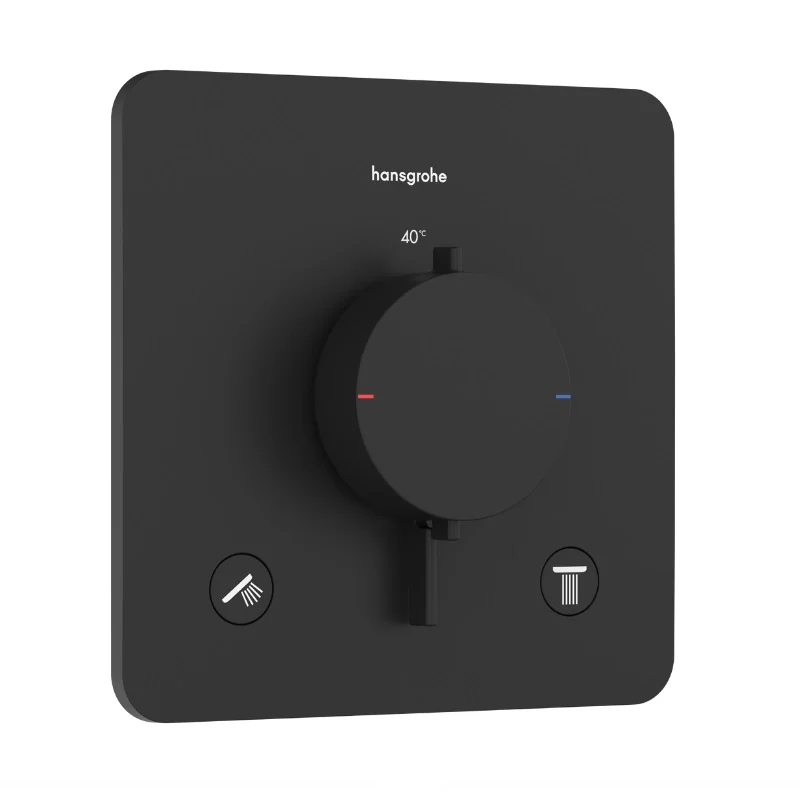 Смеситель для душа, Hansgrohe, Ecostat Comfort Q, на 2 потребителя, цвет-черный матовый