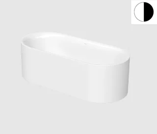 Ванна, Bette, BetteLux Oval Silhouette, шгв 1700*750*450, BetteGlasur® Plus, цвет-белый/черный матовый