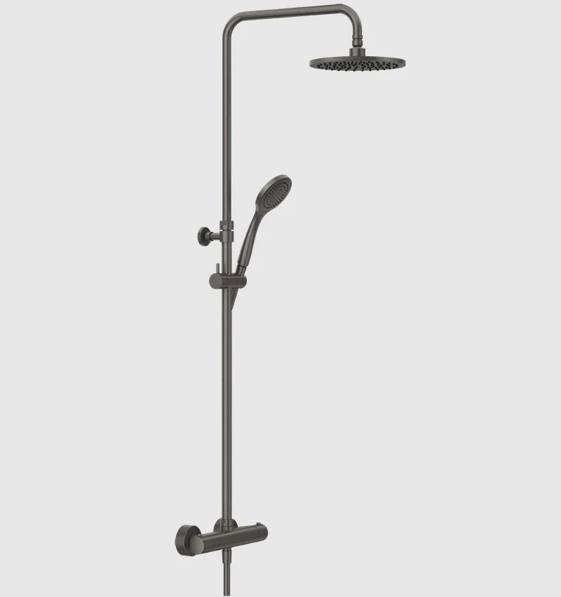 Душевая стойка, Gessi, Minimalistic shower, цвет-Black Metal Brushed PVD