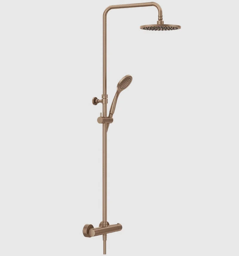 Душевая стойка, Gessi, Minimalistic shower, цвет-Copper Brushed PVD