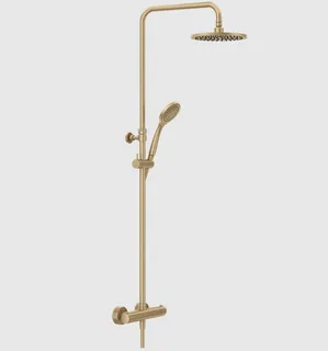 Душевая стойка, Gessi, Minimalistic shower, цвет-Warm Bronze Brushed PVD