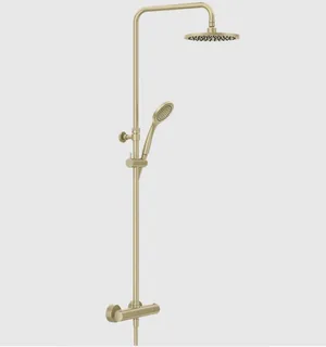 Душевая стойка, Gessi, Minimalistic shower, цвет-Brushed Brass PVD