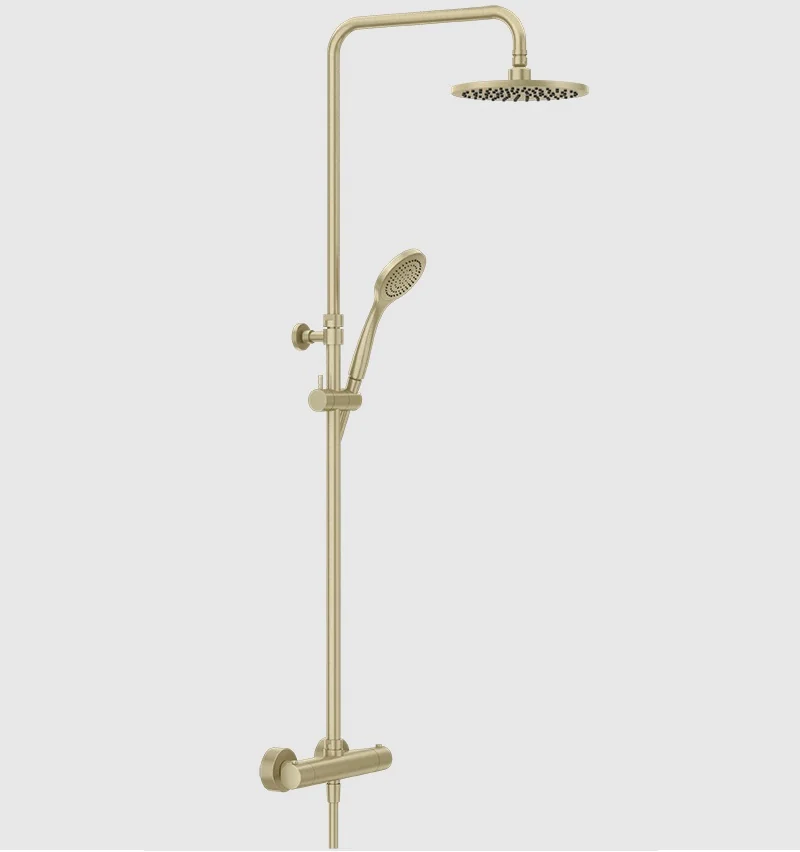 Душевая стойка, Gessi, Minimalistic shower, цвет-Brushed Brass PVD