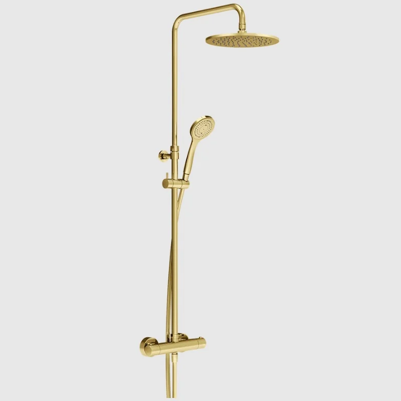 Душевая стойка, Gessi, Minimalistic shower, цвет-Gold PVD