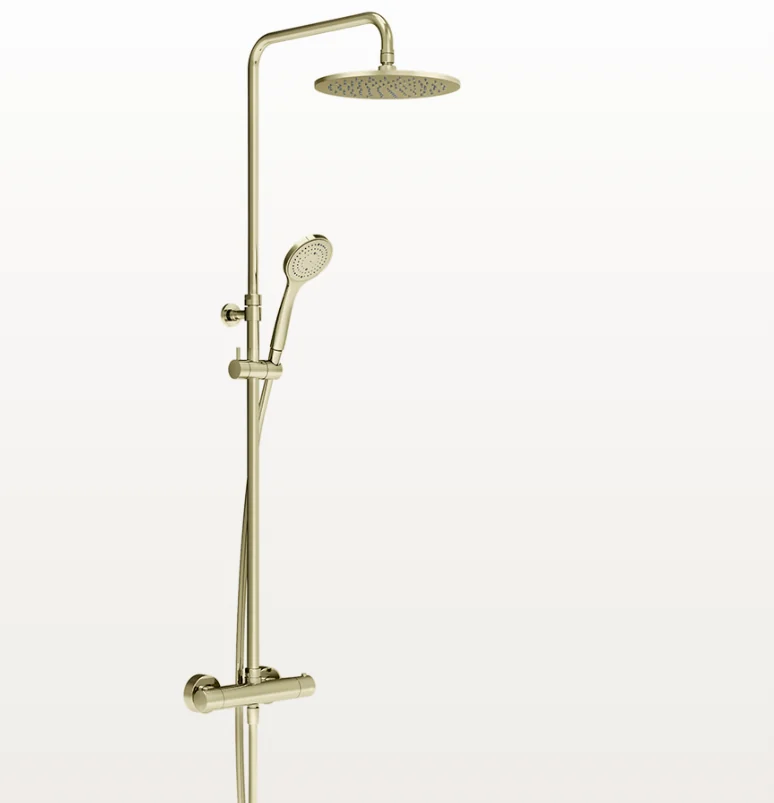 Душевая стойка, Gessi, Minimalistic shower, цвет-Brass PVD
