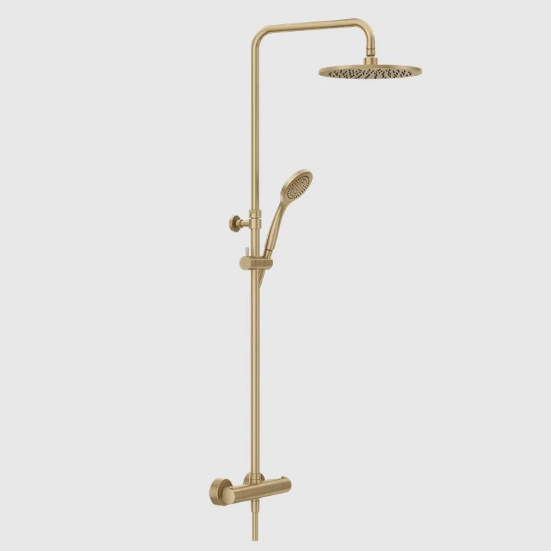 Душевая стойка, Gessi, Minimalistic shower, цвет-Warm Bronze Brushed PVD