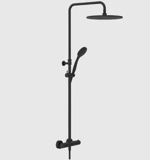 Душевая стойка, Gessi, Minimalistic shower, цвет-черный матовый