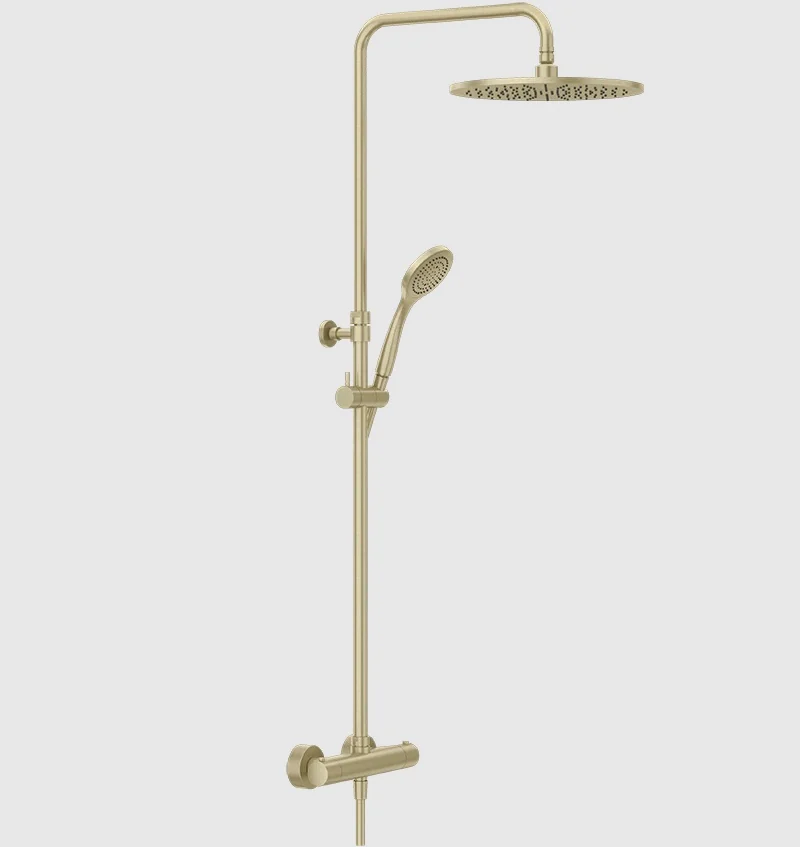 Душевая стойка, Gessi, Minimalistic shower, цвет-Brushed Brass PVD