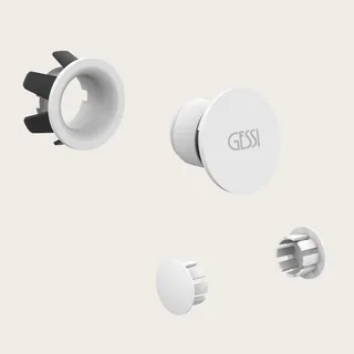 Комплект заглушек, Gessi, декоративная пробка для перелива с пробками для боковых отверстий, белый матовый