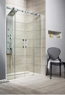 Дверь, Radaway, Espera DWD, комплект створок, шв 1400*2000, петли-слева и справа, хром, цвет стекла-прозрачный, Easy Clean