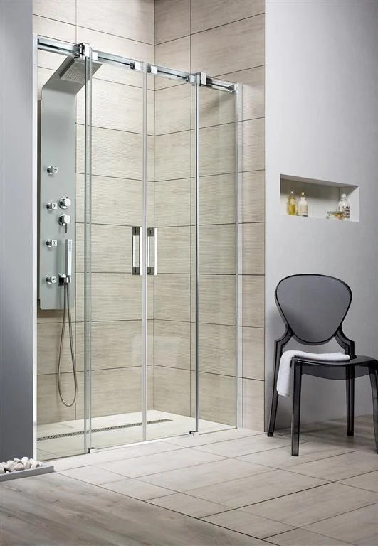 Дверь, Radaway, Espera DWD, комплект створок, шв 1400*2000, петли-слева и справа, хром, цвет стекла-прозрачный, Easy Clean