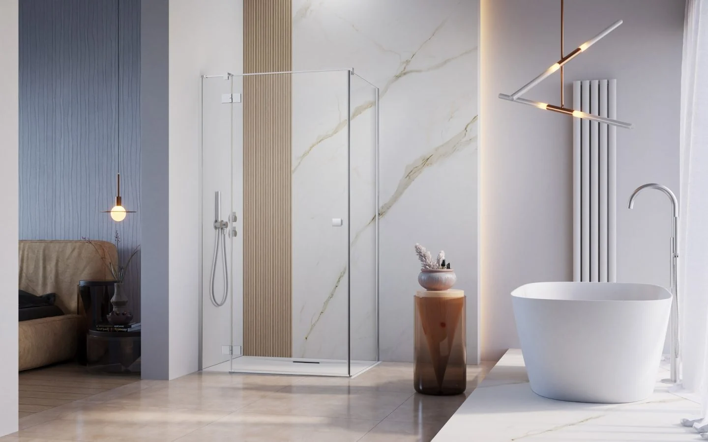 Боковая стенка, Radaway, шв 1200*2000, хром, цвет стекла-прозрачный, Easy Clean
