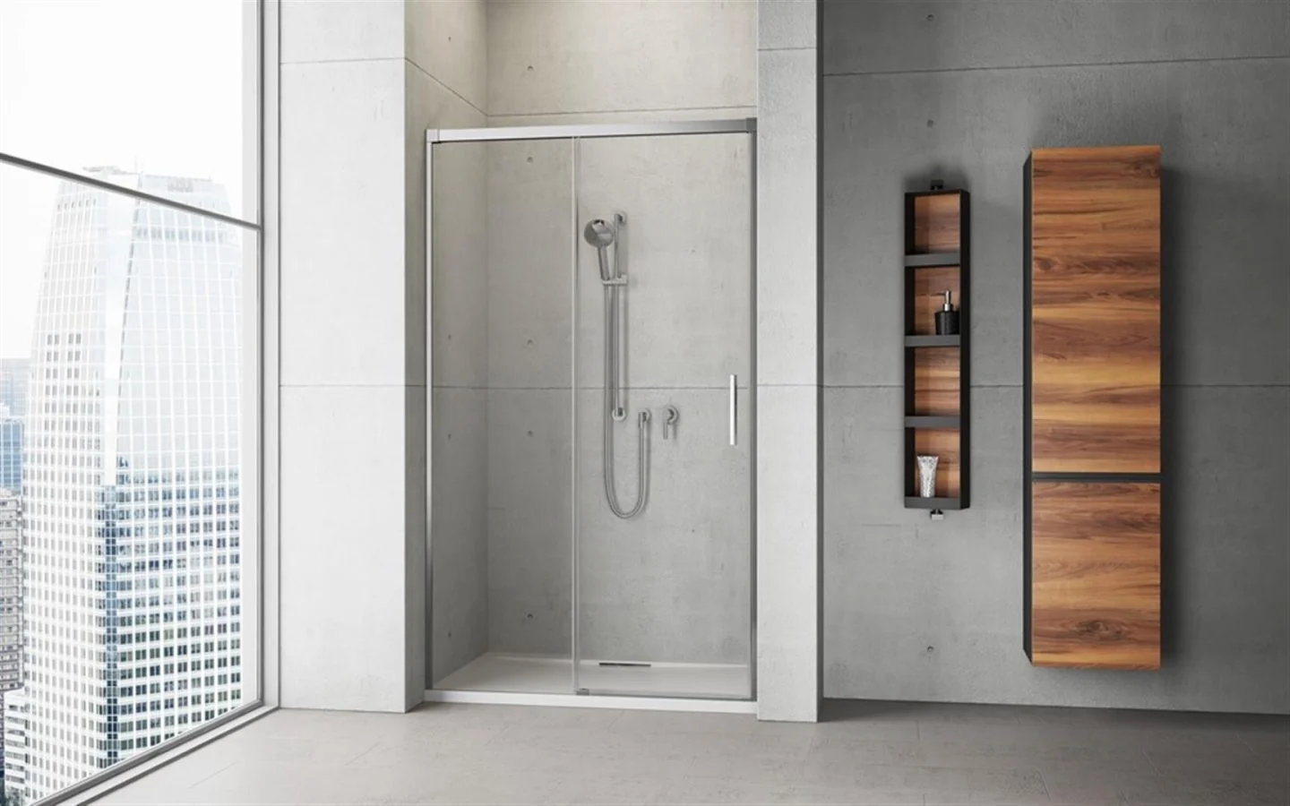 Дверь, Radaway, Idea, шв 1200*2005, петли-слева, хром, цвет стекла-прозрачный, Easy Clean
