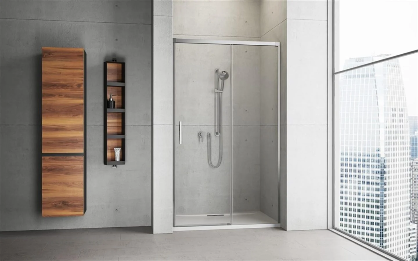 Дверь, Radaway, Idea DWJ, шв 1500*2005, петли-справа, хром, цвет стекла-прозрачный, Easy Clean